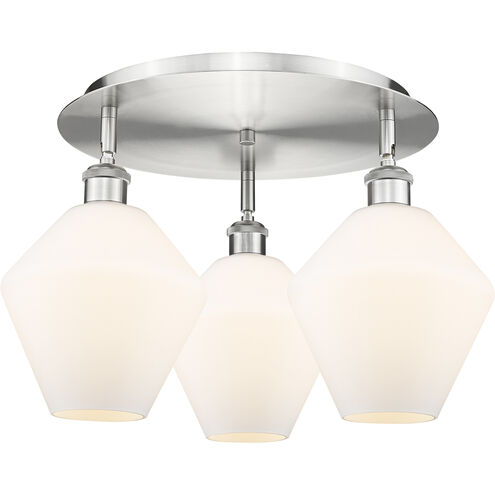 Cindyrella 3 Light 19.75 inch Satin Nickel Flush Mount Ceiling Light in Cased Matte White