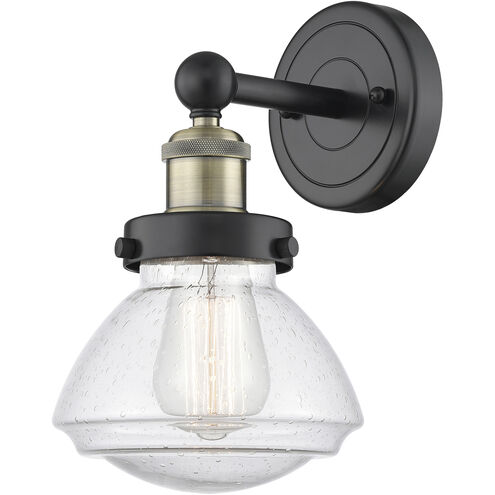 Olean Sconce Wall Light in Black Antique Brass, Seedy
