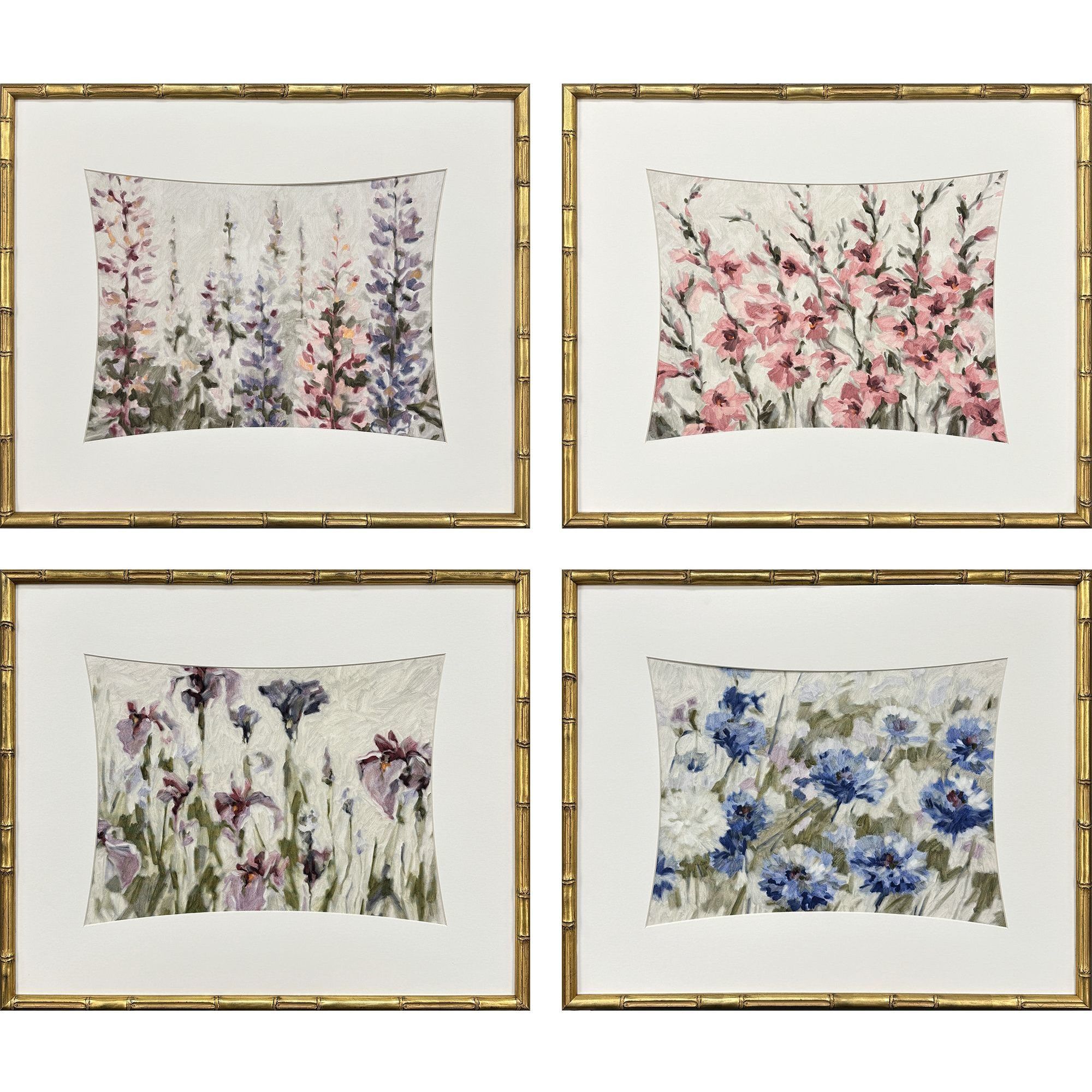 Floral Haven Green and Multi and Pink and Purple Framed Art