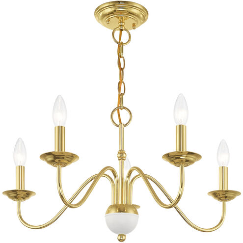 Windsor 5 Light 24 inch Polished Brass Chandelier Ceiling Light