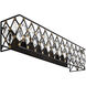 Windsor 4 Light 31 inch Carbon Black/Havana Gold Bath Vanity Light Wall Light