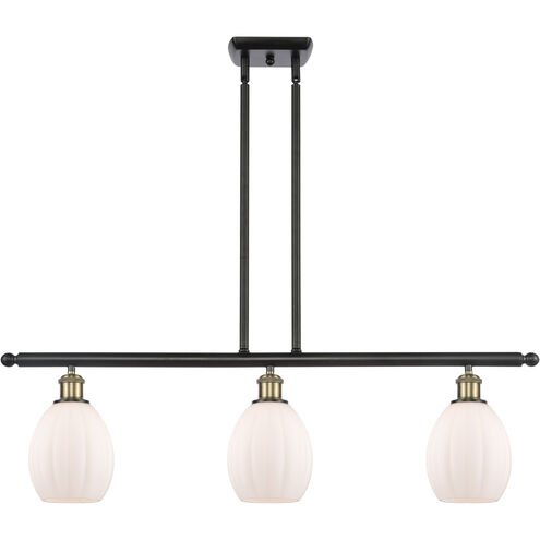 Ballston Eaton 3 Light 36 inch Black Antique Brass Island Light Ceiling Light, Ballston