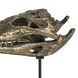 Brass Alligator On Stand Antique Brass with Matte Black Decor Accessory, Large