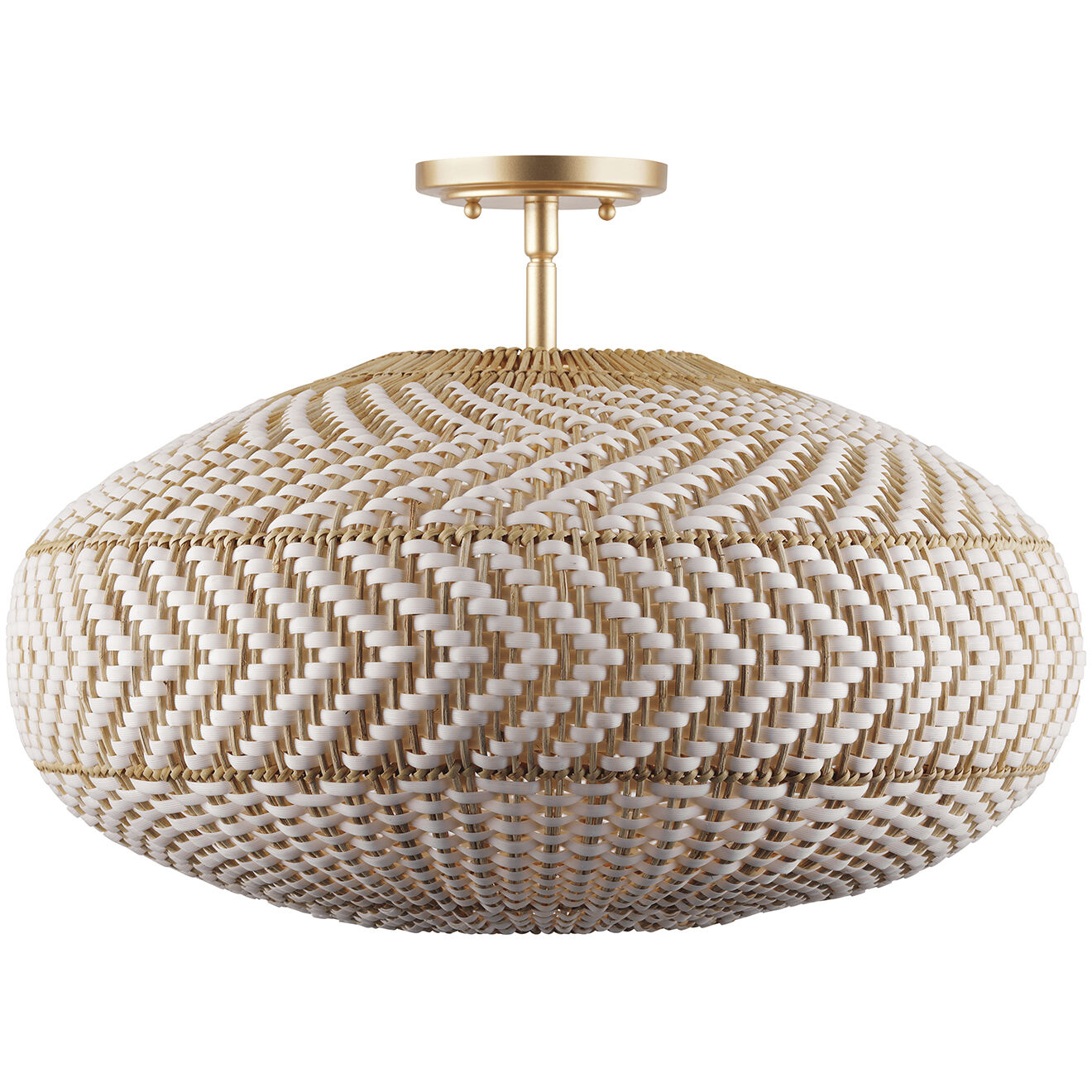 Zanzibar 4 Light 22 inch Soft Gold Semi Flush Ceiling Light