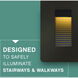 Hardy Island Luna 120v 4.00 watt Satin Black Landscape Step Light in 2700K, Horizontal