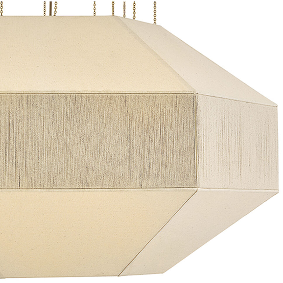 Lisa McDennon Lyla 10 Light 50.5 inch Lacquered Brass Chandelier Ceiling Light, Drum
