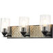 Arcadia 3 Light 22 inch MB Bath Light Wall Light in Matte Black
