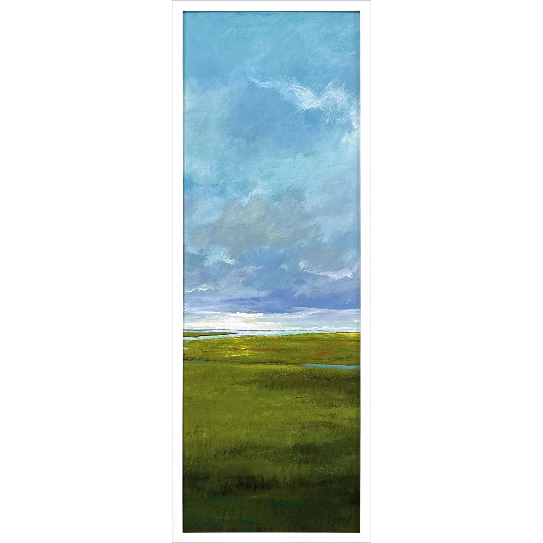 Settle into Dusk Green and Blue and Turquoise Framed Art