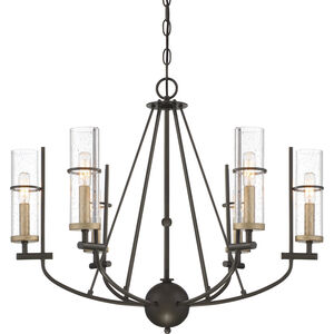 Sussex Court 6 Light 28 inch Smoked Iron/Aged Gold Chandelier Ceiling Light