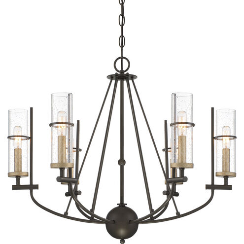 Sussex Court 6 Light 28 inch Smoked Iron/Aged Gold Chandelier Ceiling Light