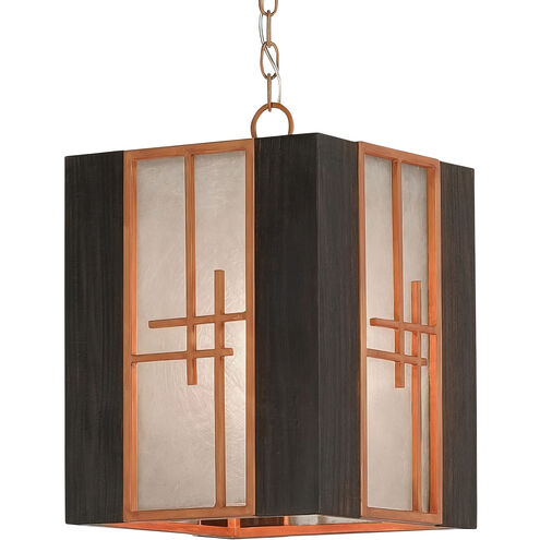 Kiyamacki 1 Light 12 inch Hiroshi Wood/Dark Burnt Cedar Lantern