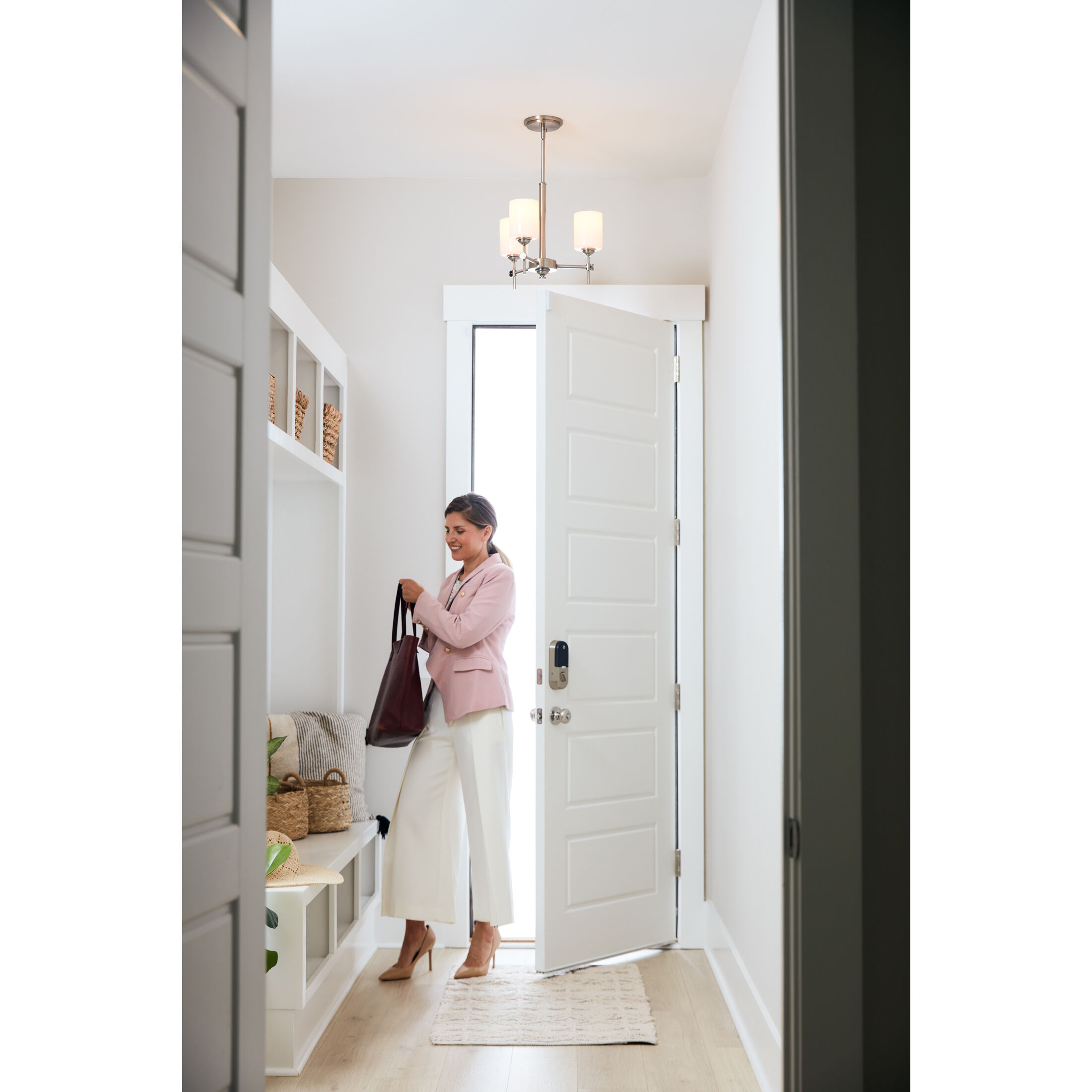 Aria 3 Light 17 inch Antique Polished Nickel Semi-Flush Mount Ceiling Light