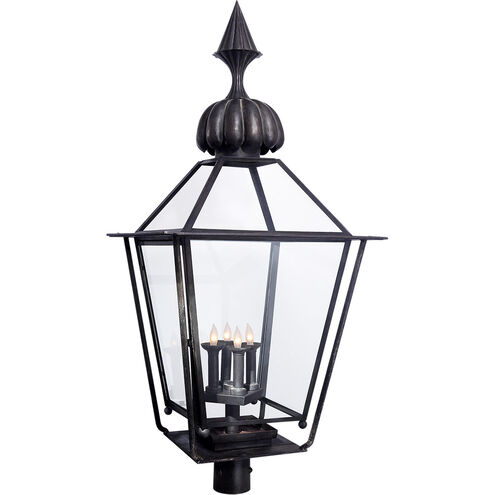 J. Randall Powers Audley 4 Light 37 inch Blackened Copper Post Lantern