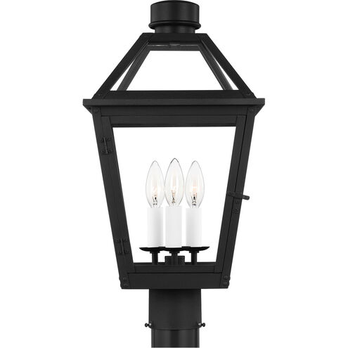 C&M by Chapman & Myers Hyannis 3 Light 19.75 inch Textured Black Outdoor Post Lantern