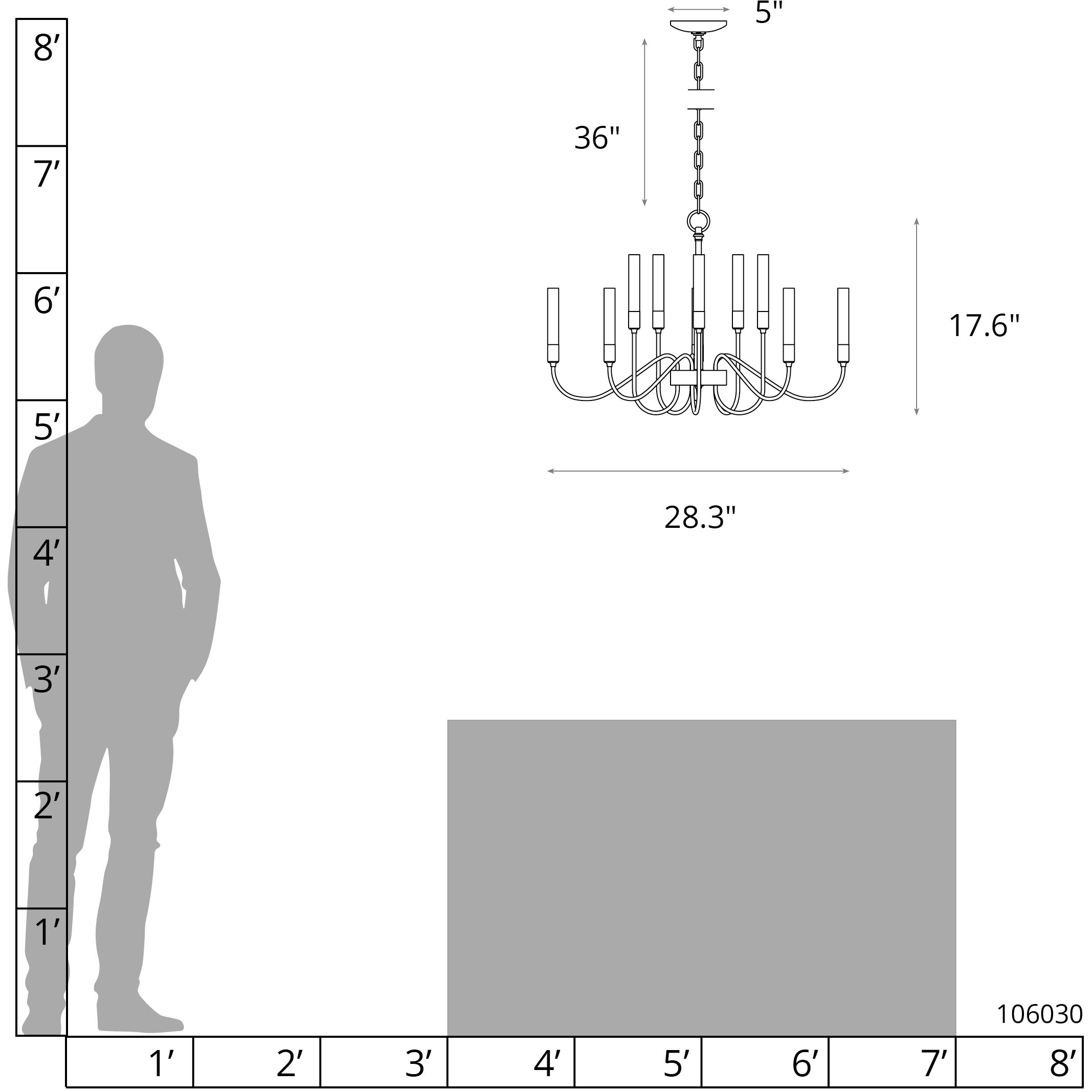 Lisse 10 Light 28.3 inch Sterling Chandelier Ceiling Light, 10 Arm