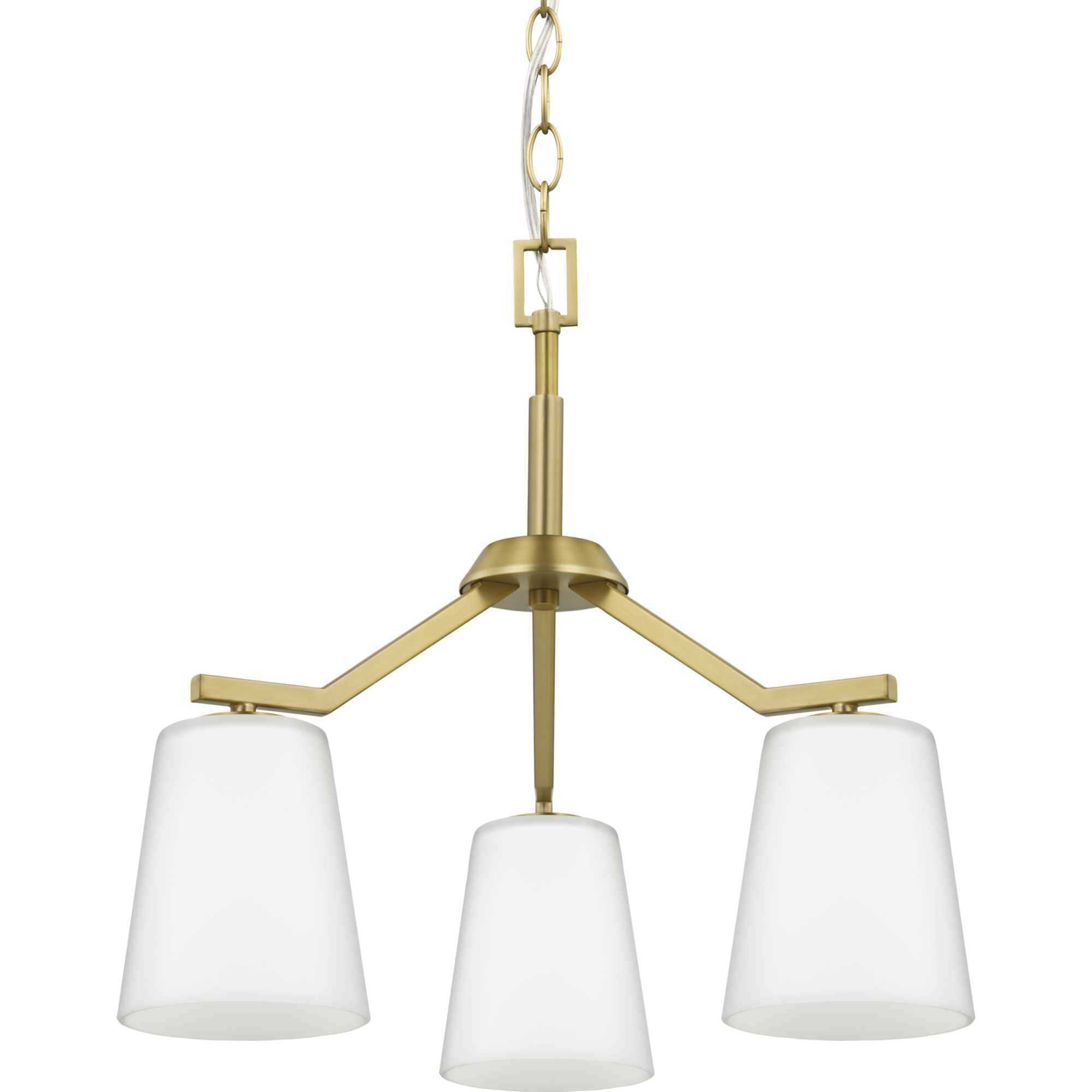 Vertex 3 Light 18 inch Brushed Gold Convertible Chandelier Ceiling Light