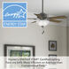 Swanson 44 inch Matte Silver with Autumn Walnut/Natural Wood Blades Ceiling Fan