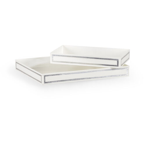 Claire Bell Cream/Metallic Silver Trays, Set of 2