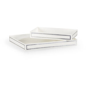 Claire Bell Cream/Metallic Silver Trays, Set of 2