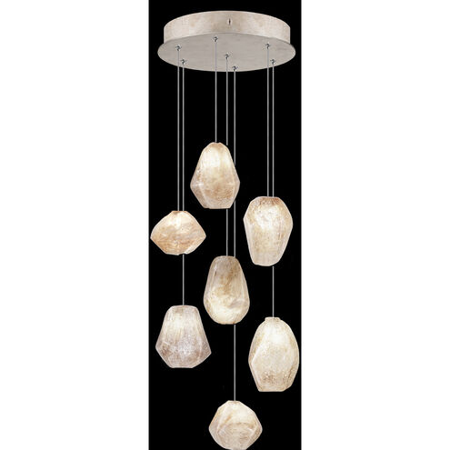 Natural Inspirations 7 Light 14 inch Gold Pendant Ceiling Light in Clear Quartz Studio Glass 4