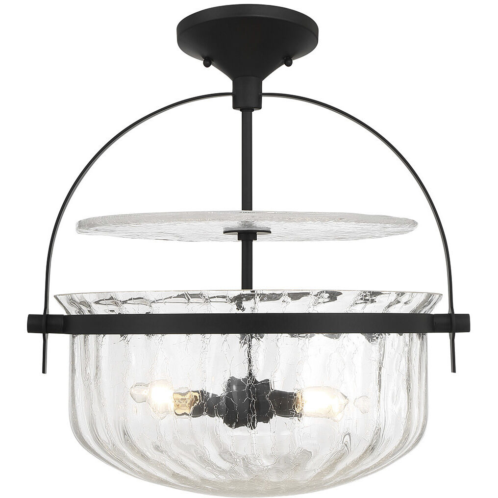 Denmar 4 Light 18 inch Matte Black Covertible SemiFlush Ceiling Light