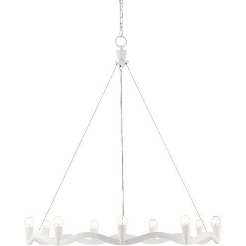 Serpentina 9 Light 37 inch Gesso White Chandelier Ceiling Light