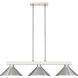 Players 3 Light 46 inch Brushed Nickel Billiard Ceiling Light in Metal Brushed Nickel