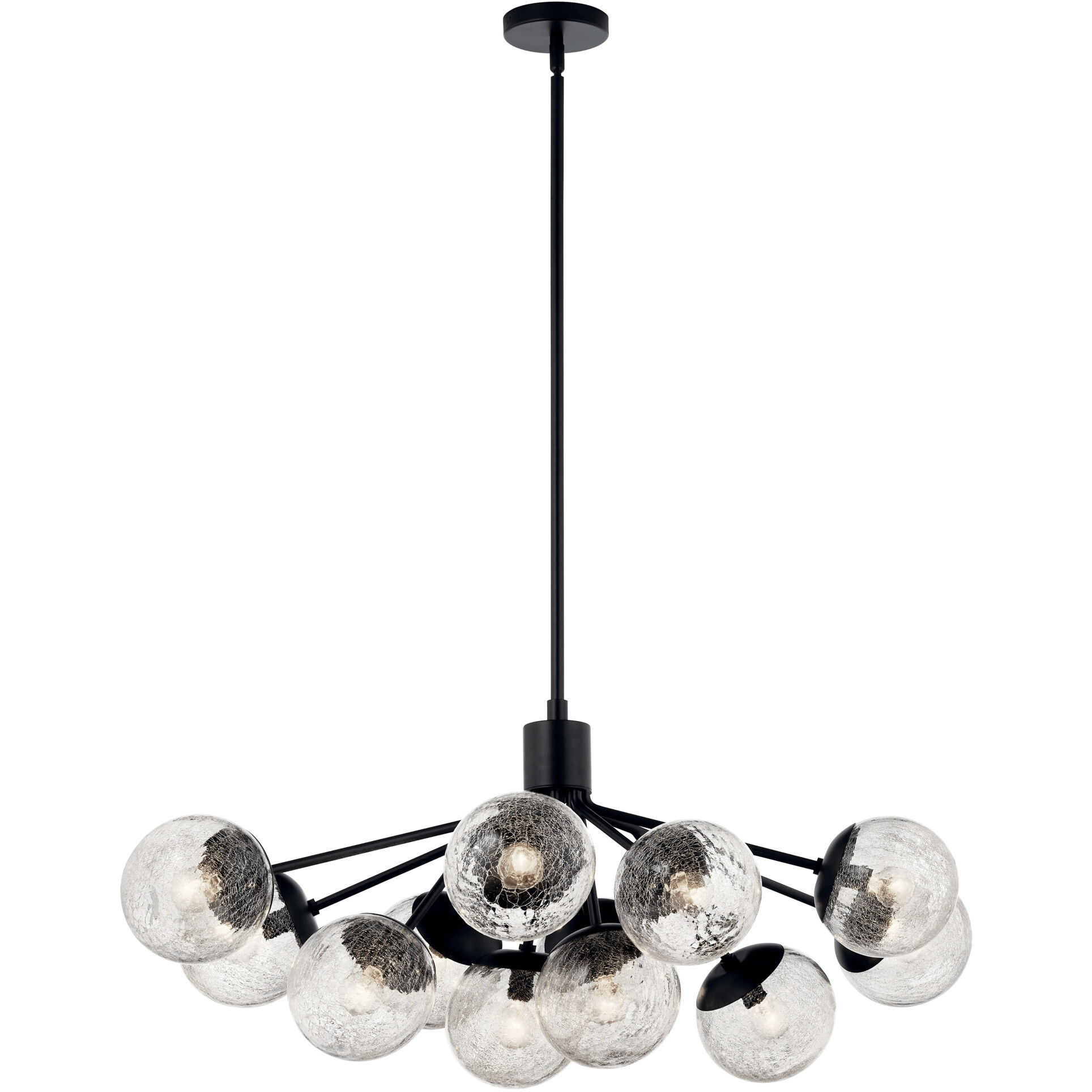 Silvarious 12 Light 26.75 inch Black Chandelier/Semi Flush Ceiling Light