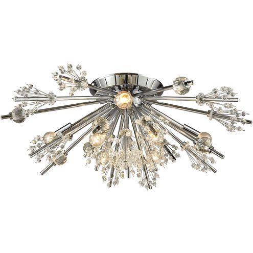 Starburst 8 Light 26 inch Polished Chrome Semi Flush Mount Ceiling Light