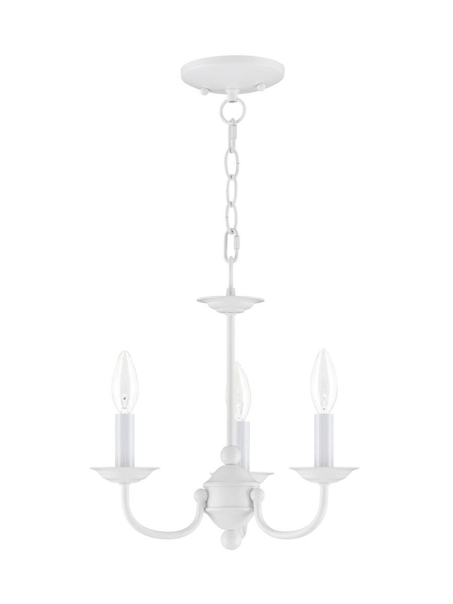 Home Basics 3 Light 14 inch White Mini Chandelier Ceiling Light