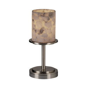 Alabaster Rocks 12 inch 60 watt Brushed Nickel Table Lamp Portable Light