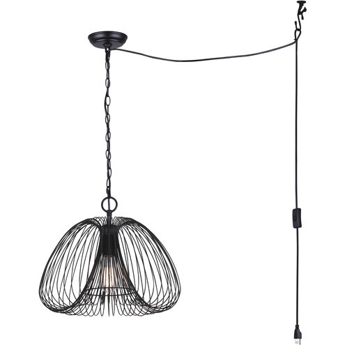 Stockholm 1 Light 16 inch Black Swag Pendant Ceiling Light