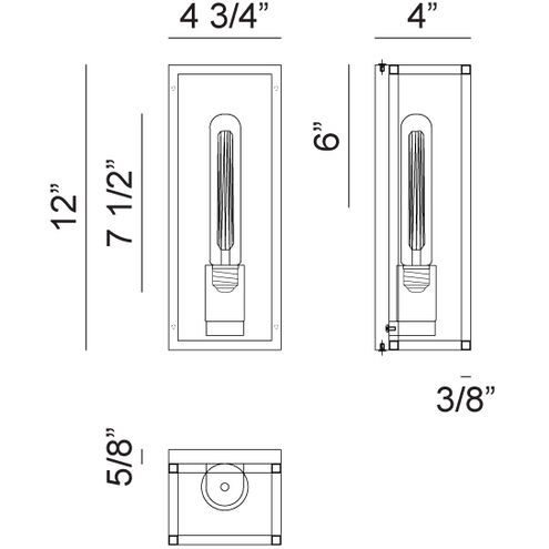 Shadowbox Wall Sconce Wall Light in Black and Chrome
