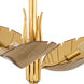 Banana Leaf 3 Light 24 inch Gold Semi-Flush Ceiling Light