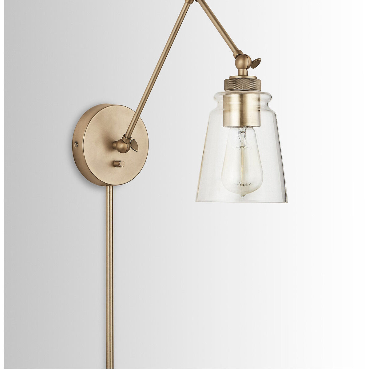 Profile 15.25 inch 100 watt Aged Brass Adjustable Swing Arm Sconce Wall Light