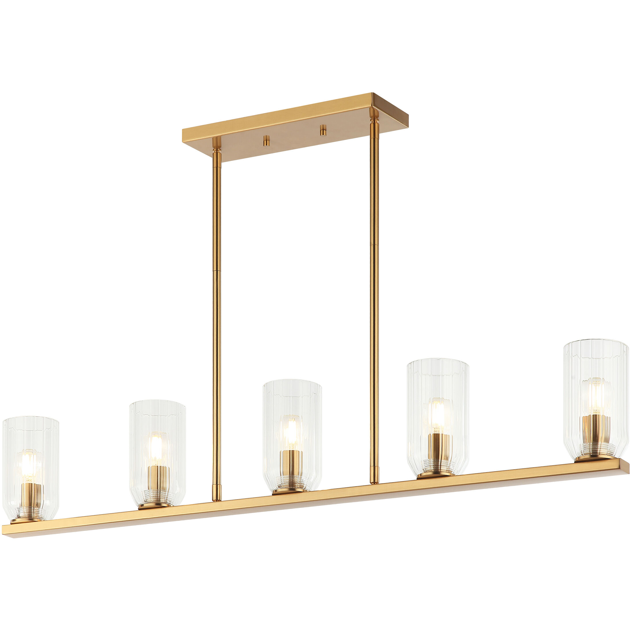 Westlock 5 Light 38 inch Aged Gold Brass Pendant Ceiling Light