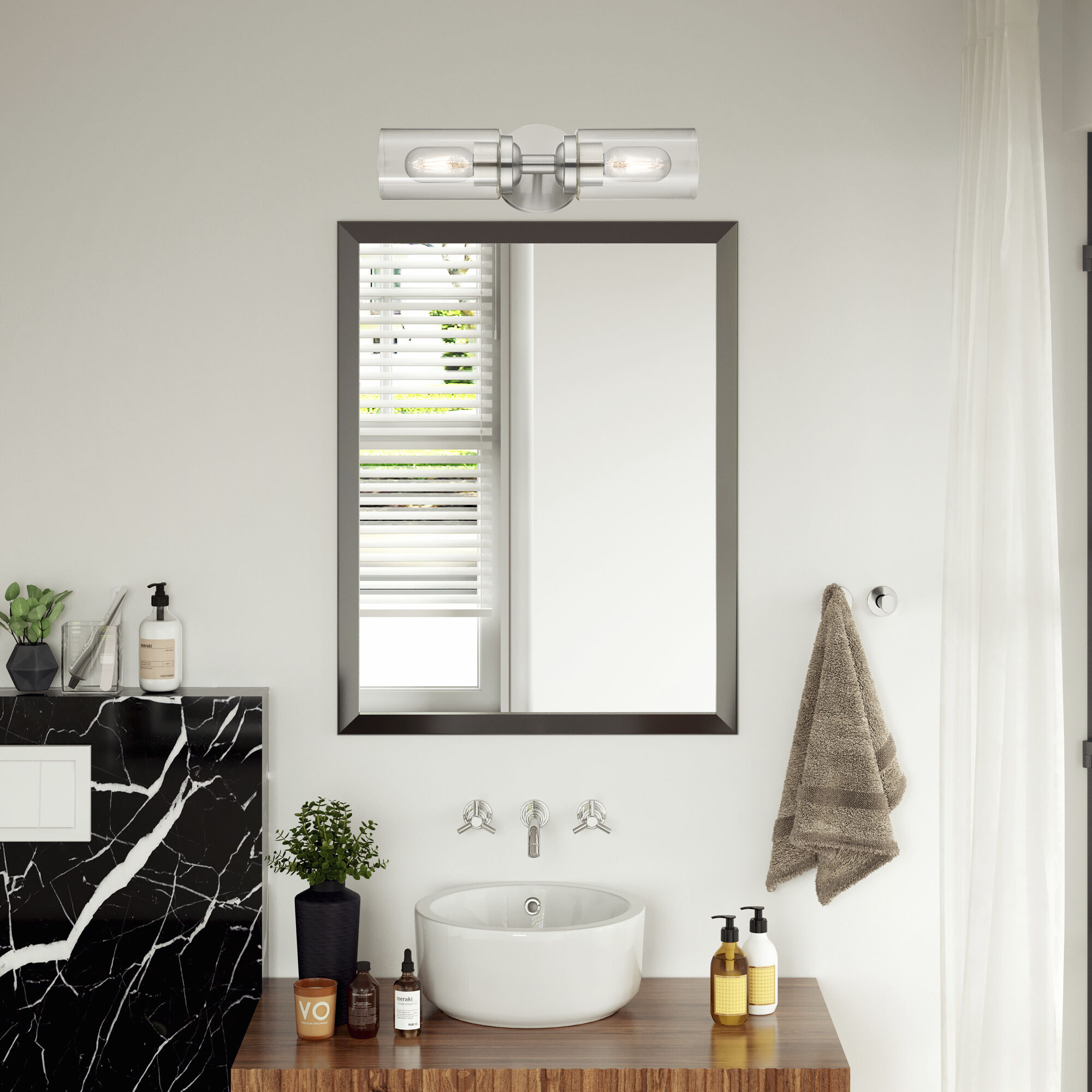 Whittier 2 Light 4.75 inch Brushed Nickel Vanity Sconce Wall Light