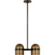 Avroko Octavia 2 Light 5.9 inch Blackened Bronze/Bright Worn Brass Pendant Ceiling Light