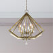Diamond 6 Light 25 inch Antique Brass Chandelier Ceiling Light