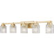 Jacqueline 5 Light 40.25 inch Modern Gold Bathroom Vanity Wall Light