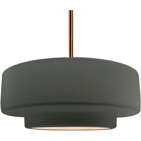 Radiance 1 Light 16.25 inch Brushed Brass and Pewter Green Pendant Ceiling Light