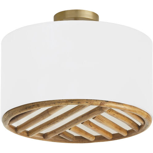 Soleil 3 Light 16.75 inch Matte Brass Semi-Flush Mount Ceiling Light, Convertible Dual Mount