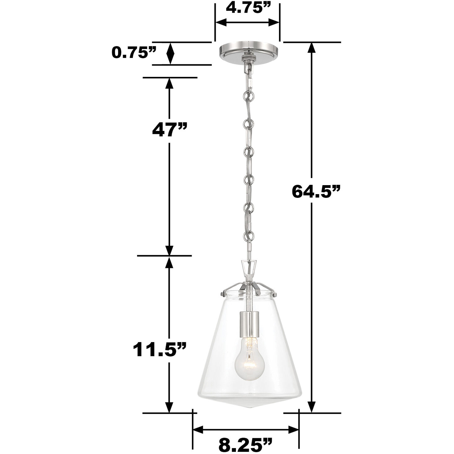 Voss 1 Light 8.25 inch Polished Nickel Mini Pendant Ceiling Light