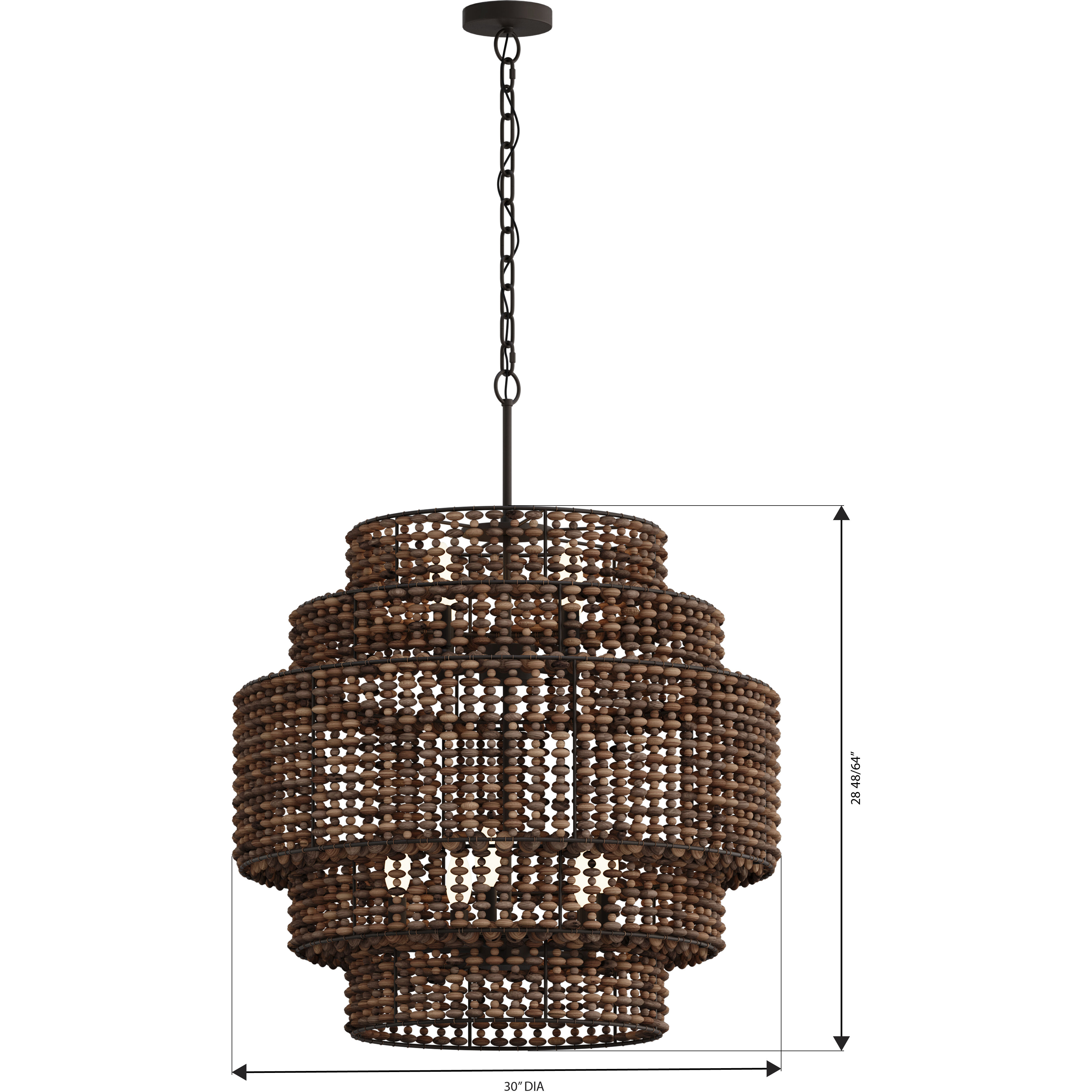 Beaudelle 9 Light 30 inch Dark Bronze Pendant Ceiling Light
