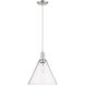 Arcadia Berkshire Glass 1 Light 12 inch Brushed Satin Nickel Mini Pendant Ceiling Light in Seedy