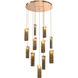 Parallel LED 32.5 inch Novel Brass Chandelier Ceiling Light, Round Multi-Port