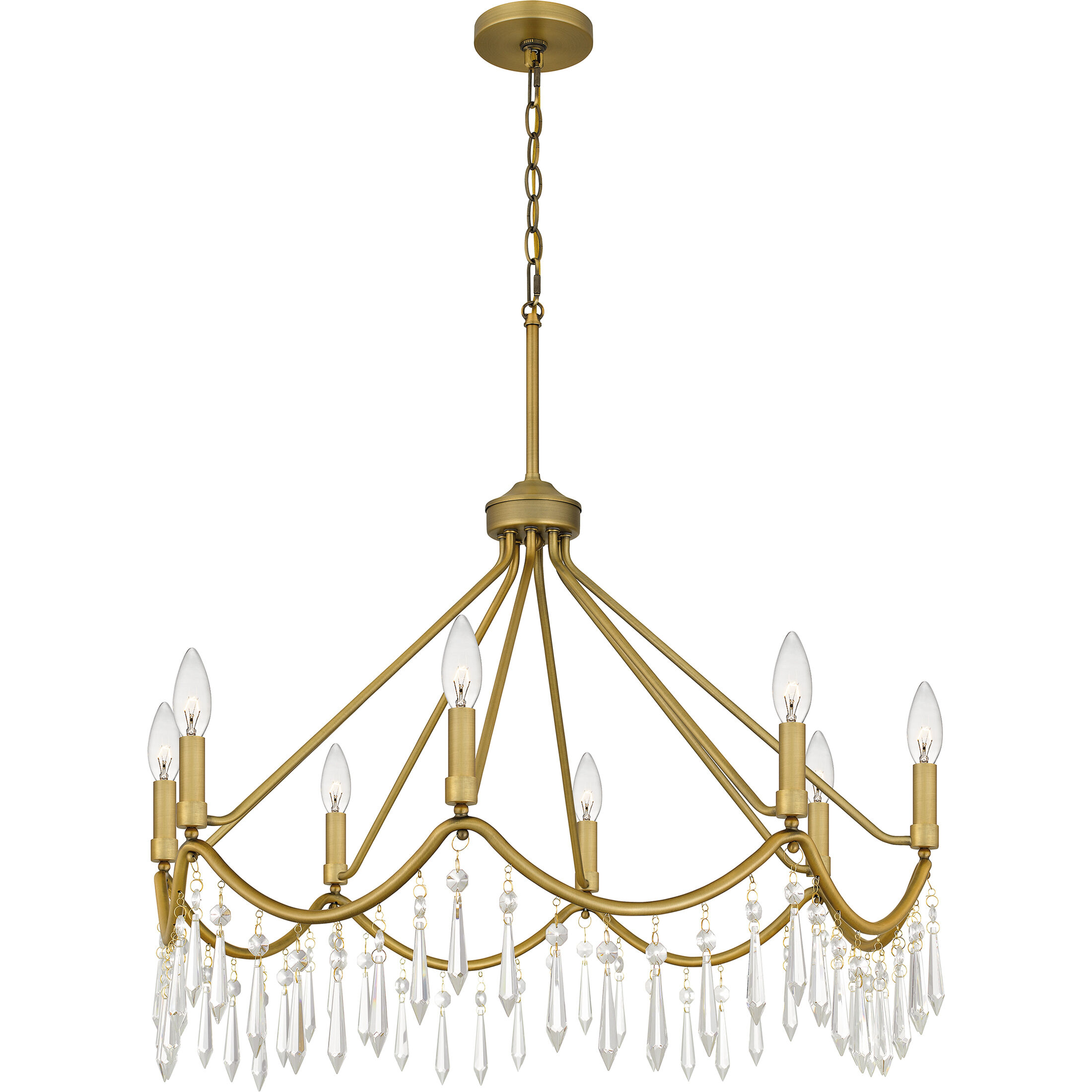 Airedale 8 Light 30 inch Aged Brass Chandelier Ceiling Light