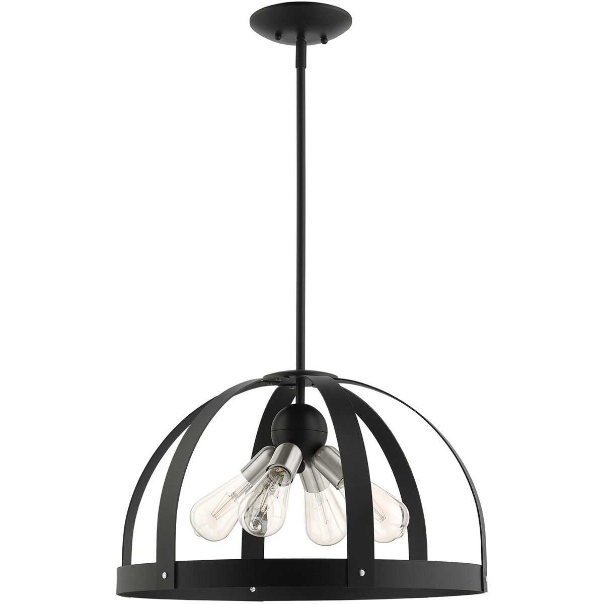 Stoneridge 4 Light 20 inch Textured Black Pendant Chandelier Ceiling Light