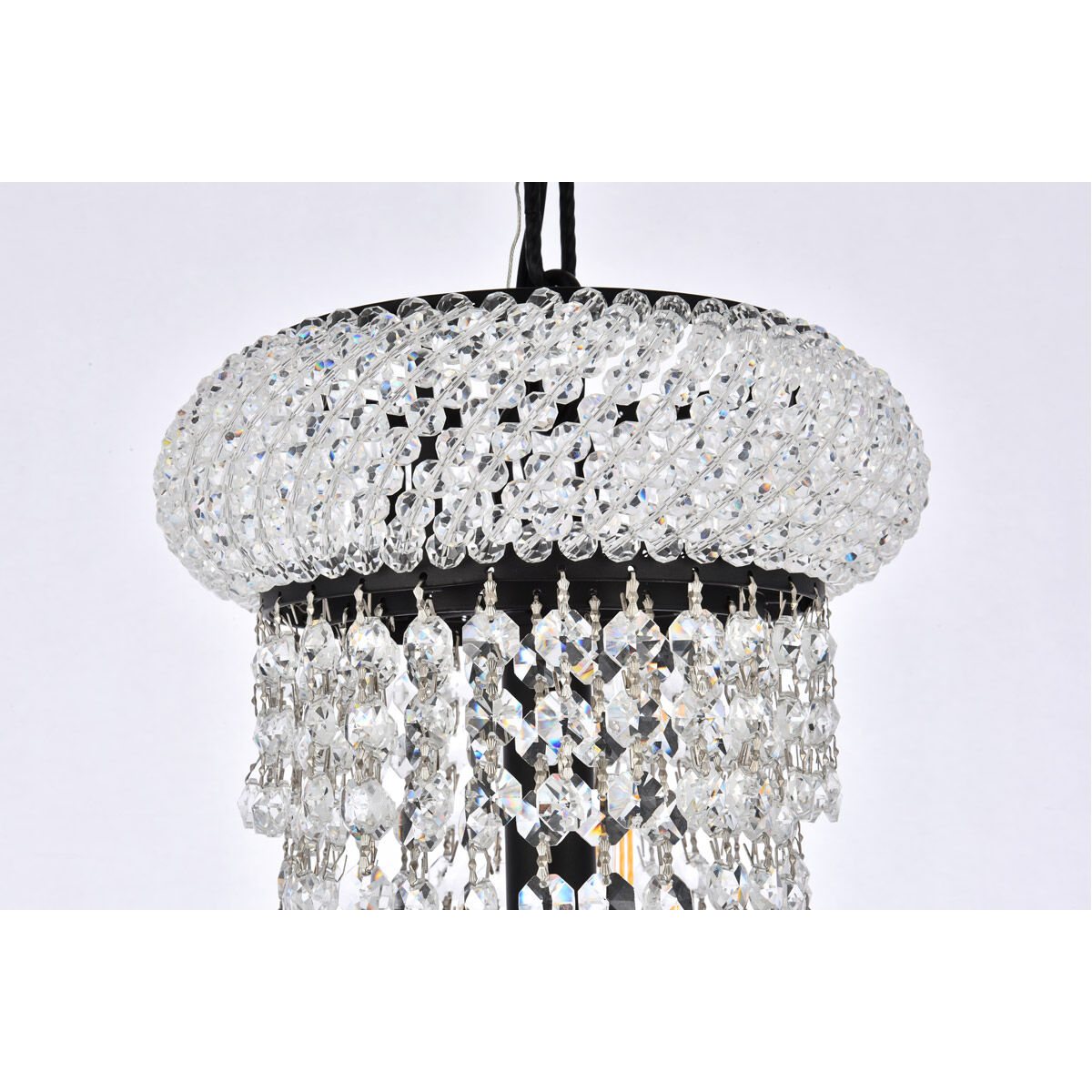Primo 8 Light 16 inch Black and Clear Pendant Ceiling Light