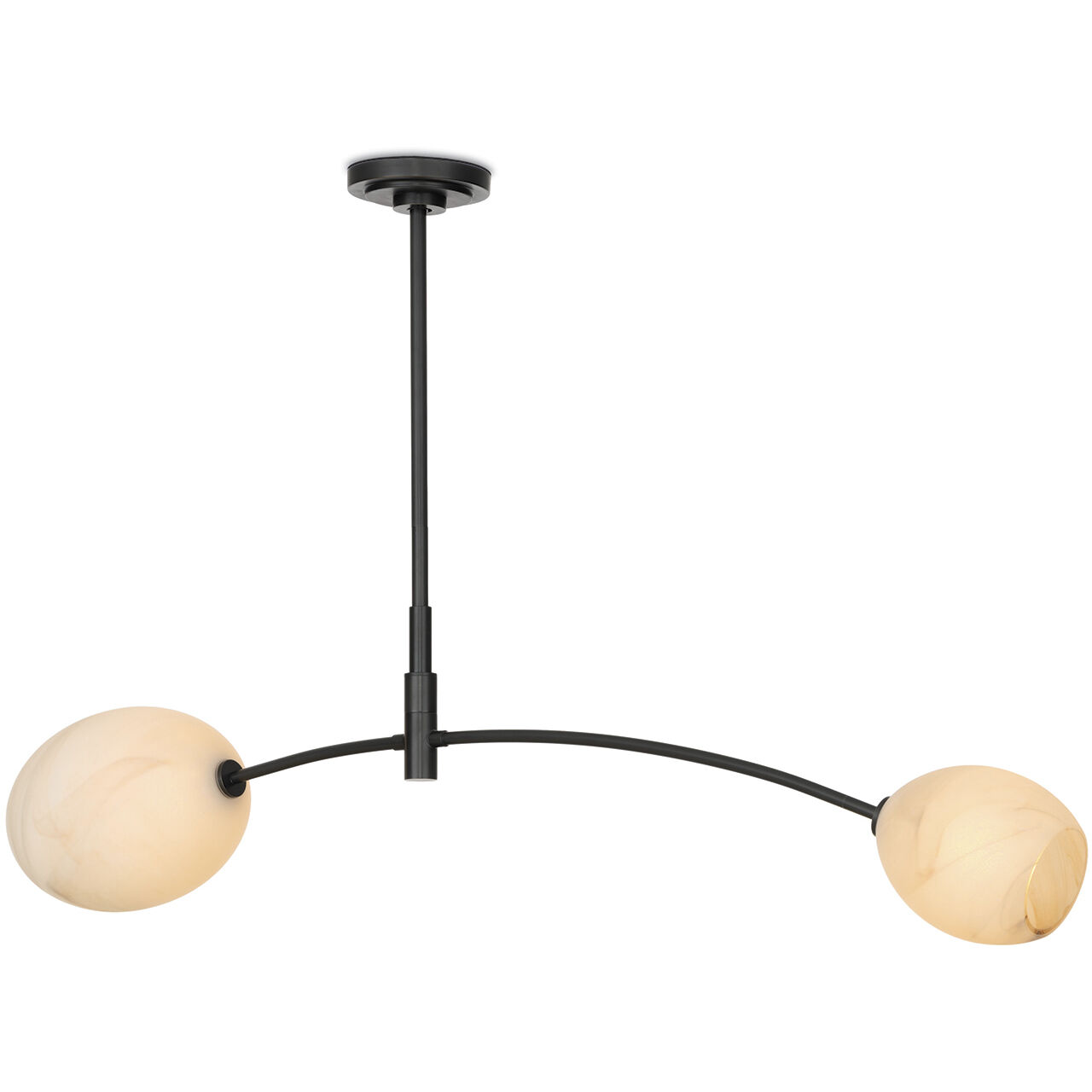 Artemis 2 Light 46.75 inch Oil Rubbed Bronze Pendant Ceiling Light in Alabaster Glass